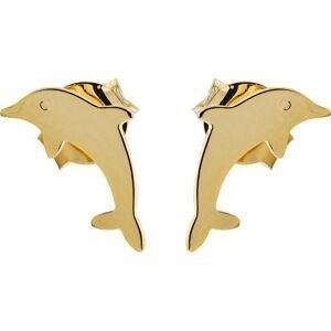 Boucles D'oreilles Plaqué Or Dauphin 5.5*11mm