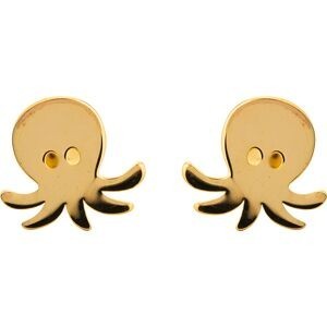 Boucles D'oreilles Plaqué Or Pieuvre 8.2*7.9mm