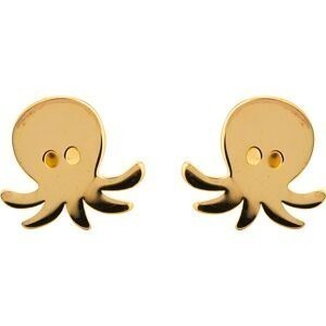 Boucles D'oreilles Plaqué Or Pieuvre 8.2*7.9mm