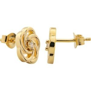 Boucles D'oreilles Plaqué Or Fleur 10mm Zirconium 2mm
