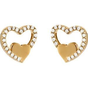 Boucles D'oreilles Plaqué Or Cœurs Zirconium 10*11mm