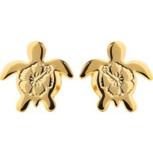 Boucles D'oreilles Plaqué Or Tortue 10mm