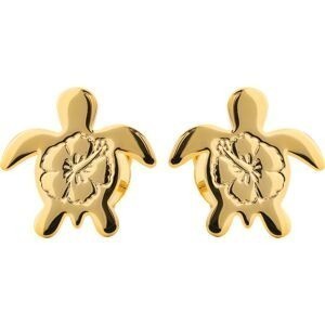 Boucles D'oreilles Plaqué Or Tortue 10mm