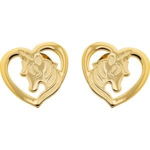 Boucles D'oreilles Plaqué Or Cœur Licorne 10.1*9.7mm