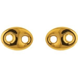 Boucles D'oreilles Or 375 Grain De Café 4*6mm Fermoir Or 375 Silicone