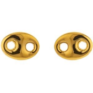 Boucles D'oreilles Or 375 Grain De Café 4*6mm Fermoir Or 375 Silicone