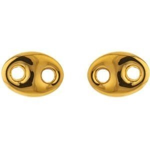 Boucles D'oreilles Or 375 Grain De Café 4*6mm Fermoir Or 375 Silicone