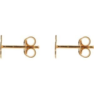 Boucles D'oreilles Or 375 Hibiscus Email Pailleté Rose 7*8mm