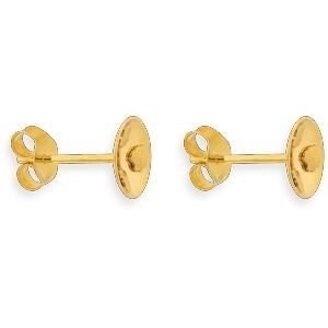 Boucles D'oreilles Or 750 Batée 7.5mm