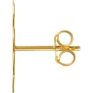 Boucles D'oreilles Or 750 Trèfle 972 14.5mm