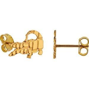 Boucles D'oreilles Or 375 Crocodile Martelé 16*8mm