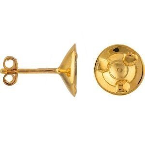 Boucles D'oreilles Plaqué Or Batée 9mm