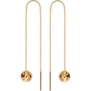 Boucles D'oreilles Plaqué Or Batée 12mm Pendant 50mm Au Total
