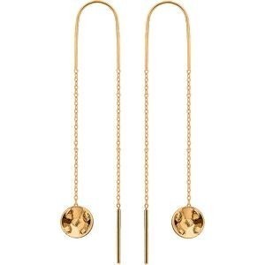 Boucles D'oreilles Plaqué Or Batée 12mm Pendant 50mm Au Total