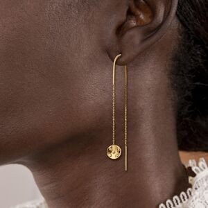 Boucles D'oreilles Plaqué Or Batée 12mm Pendant 50mm Au Total