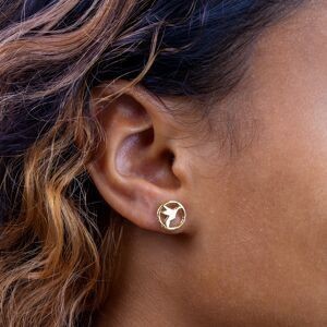 Boucles D'oreilles Plaqué Or Colibri Cerclé 10mm