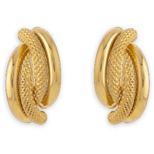 Boucles D'oreilles Or 375 Fantaisie Lisse Striée 8*15mm