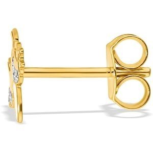 Boucles D'oreilles Or 375 Licorne Email Pailleté 8.3*6.3mm