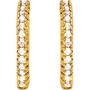 Bague D'oreille Plaqué Or Zirconium 13mm Ouverture 6mm