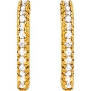 Bague D'oreille Plaqué Or Zirconium 13mm Ouverture 6mm