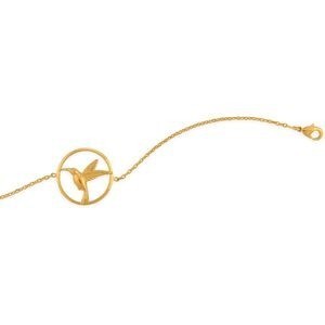 Bracelet Plaqué Or 1.7mm Colibri Cerclé 20mm 19cm
