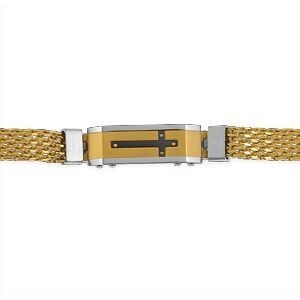 Bracelet Acier Tricolore Croix 9.5mm 21  à 22cm