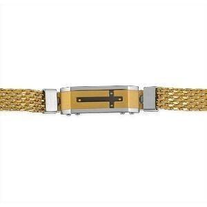 Bracelet Acier Tricolore Croix 9.5mm 21  à 22cm