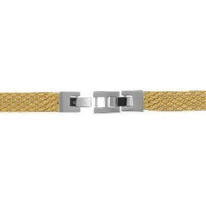 Bracelet Acier Tricolore Croix 9.5mm 21  à 22cm