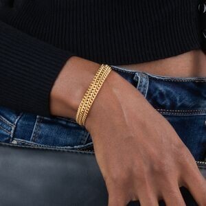 Bracelet Plaqué Or Maille Américaine 9mm 20cm