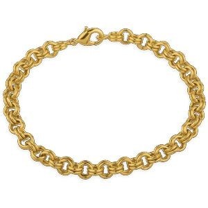 Bracelet Plaqué Or Maille Jaseron 6mm 18cm