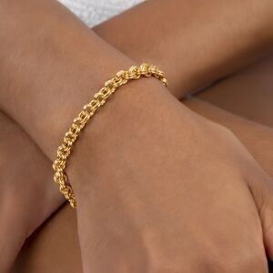 Bracelet Plaqué Or Maille Jaseron 6mm 18cm