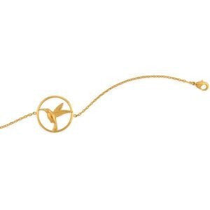 Bracelet Plaqué Or 1.7mm Colibri Cerclé 20mm 19cm