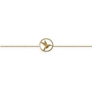 Bracelet Plaqué Or 1.7mm Colibri Cerclé 20mm 19cm
