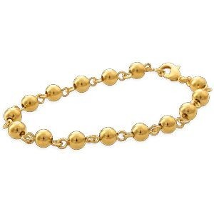 Bracelet Plaqué Or Grain D'or 6mm 18cm