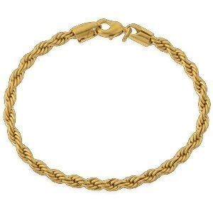 Bracelet Plaqué Or Maille Corde 4mm 18cm