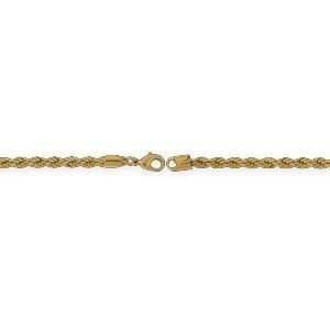 Bracelet Plaqué Or Maille Corde 4mm 18cm