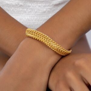 Bracelet Plaqué Or Maille Americaine 12mm 21cm