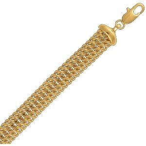 Bracelet Plaqué Or Maille Americaine 12mm 21cm