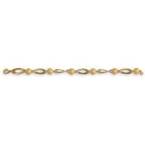 Bracelet Plaqué Or Grain D'or Fantaisie 21cm
