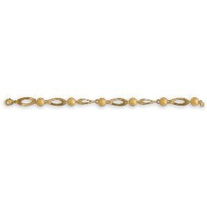 Bracelet Plaqué Or Grain D'or Fantaisie 21cm