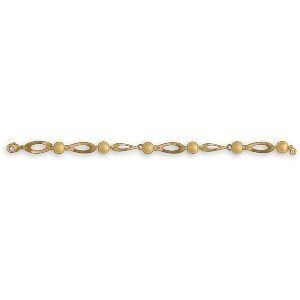 Bracelet Plaqué Or Grain D'or Fantaisie 21cm