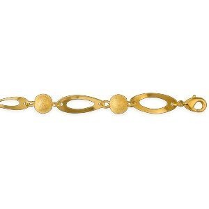 Bracelet Plaqué Or Grain D'or Fantaisie 21cm