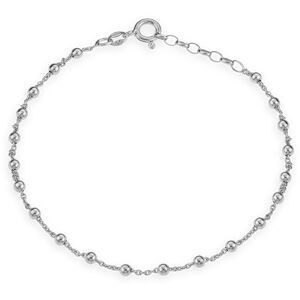 Chaîne Cheville Argent 925 1.3mm 23  à 25cm Boule 3.2mm