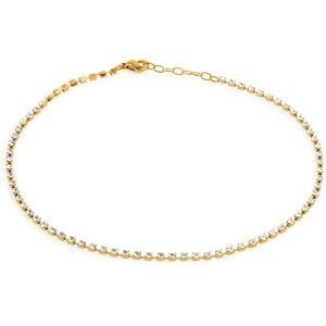Chaîne Cheville Acier Jaune 25  à 27cm Cristal Blanc 2mm
