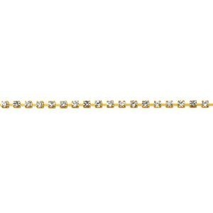 Chaîne Cheville Acier Jaune 25  à 27cm Cristal Blanc 2mm