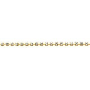 Chaîne Cheville Acier Jaune 25  à 27cm Cristal Blanc 2mm