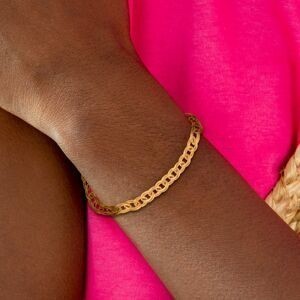 Bracelet Acier Jaune 21cm Maille Forçat Antillais 10mm