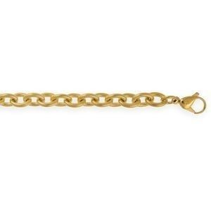 Bracelet Acier Jaune 21cm Maille Forçat Antillais 10mm
