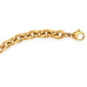 Bracelet Acier Jaune Maille Jaseron 7mm 20cm