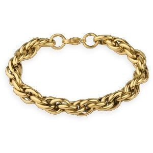 Bracelet Acier Jaune Maille Fantaisie 3.4mm 21.5cm